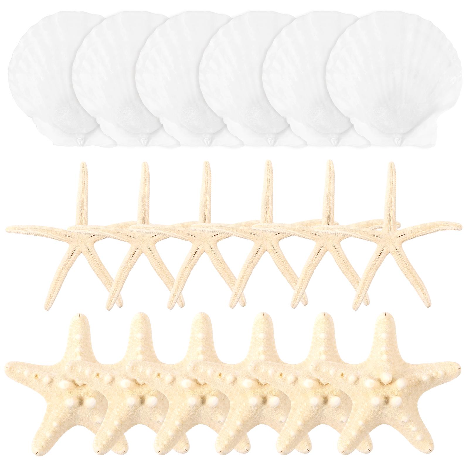 

18 шт. Морская звезда и ракушка гребешка для рукоделия, украшение для вечеринки в пляжной тематике, свадебное украшение, домашний декор для стен, рождественские украшения