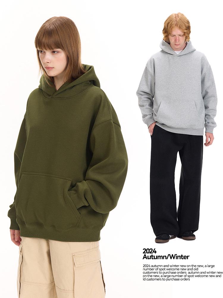 UNF 500G Heavyweight Fleece-Lined Hooded Pullover Sweatshirt for Men and Women, Ideal for Autumn and Winter