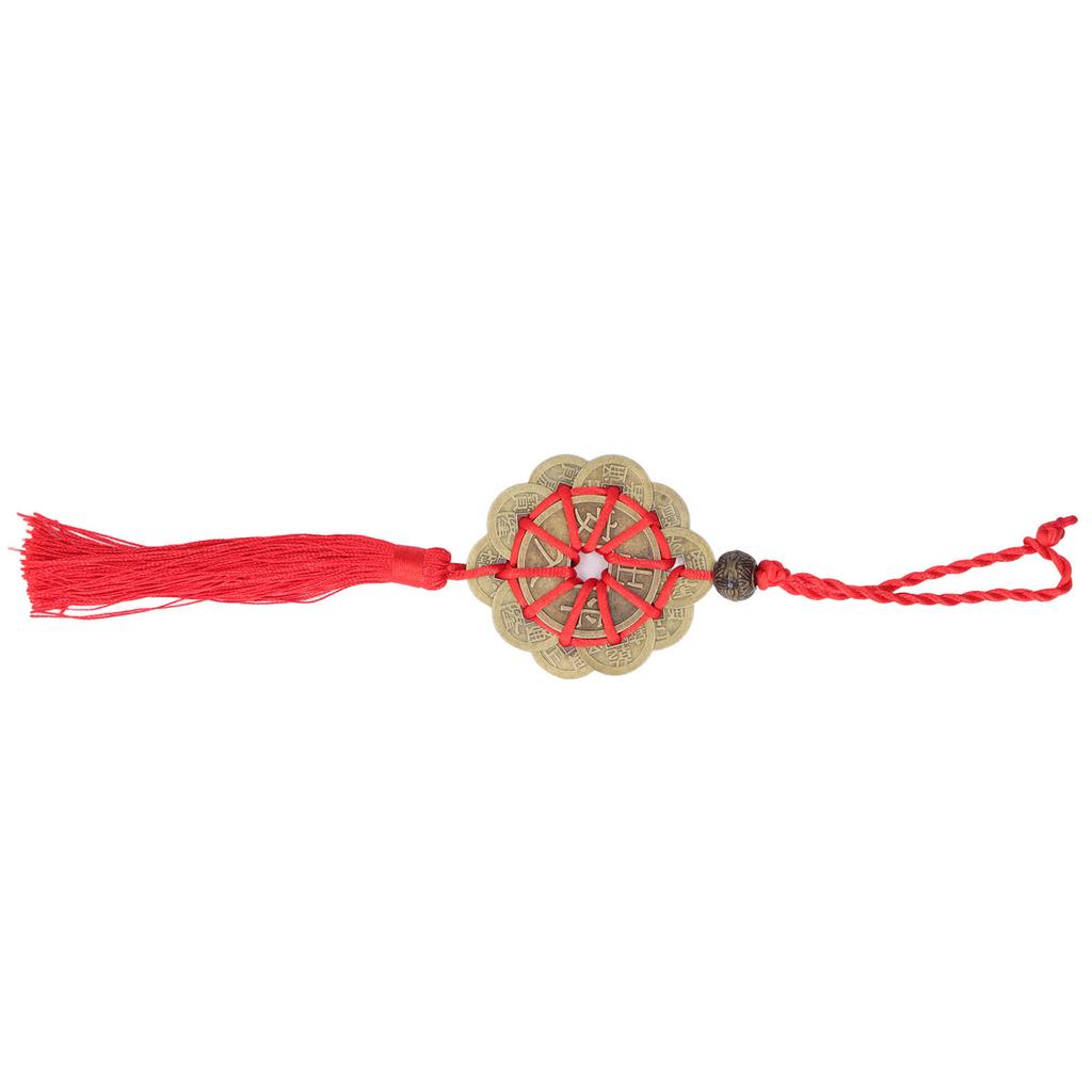 Chinese Feng Shui Fortune Money with Red String Hanging Ornament for Chinese New Yr Decoration
