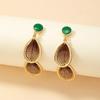 Retro Geometric Water Drop Earrings - Women's Fashion Woven Ear Studs In European & American Style