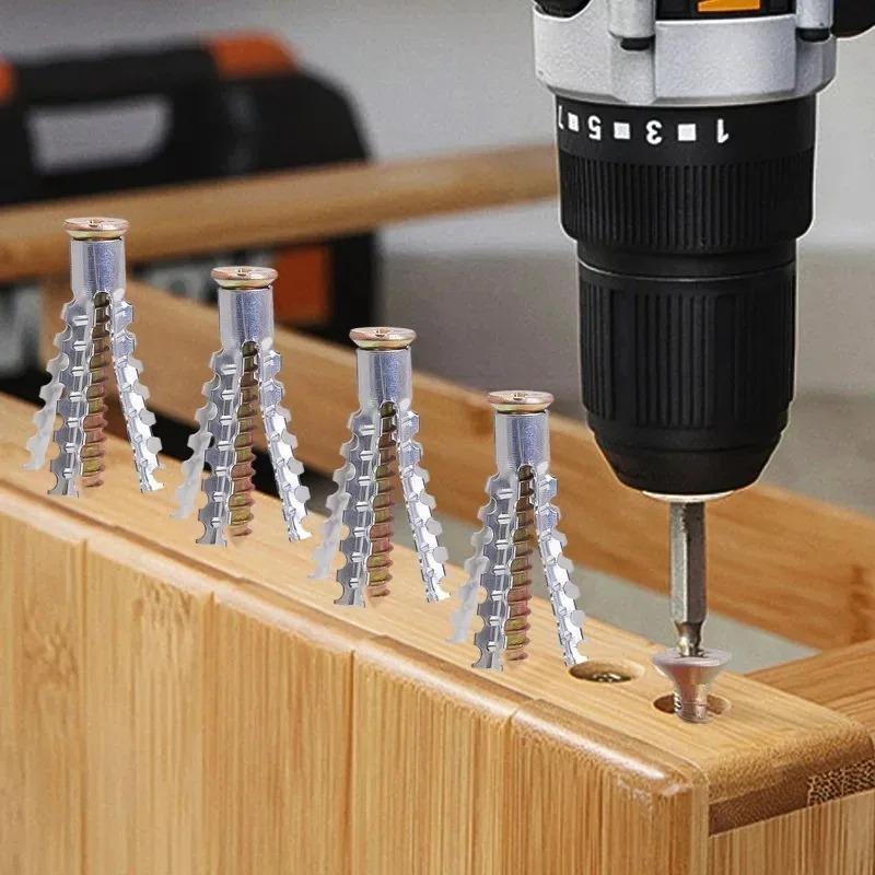 Self Tapping Screws Drilling Plug Wall Anchor Kit Fixing Expansion Drywall Steel Screw Fastener Woodworking Accessories with Box