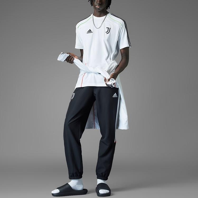 Adidas Juventus UBP Sports Leisure Comfortable Soft Striped Short Sleeve T-Shirt Men Tops White Black JF0455