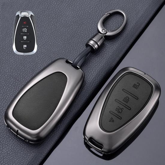 Zinc Alloy Leather Car Key Fob Case Cover For Chevrolet Malibu Camaro Trailblaze