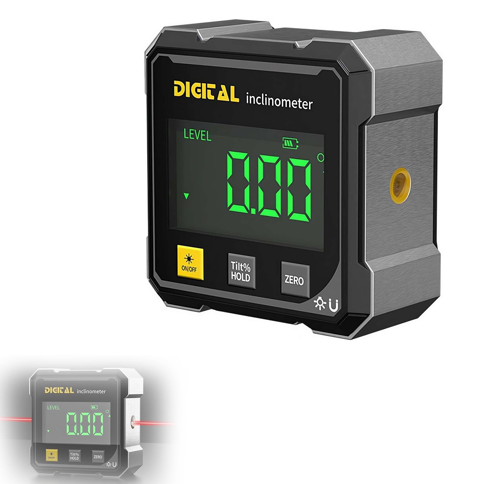 

Angle Measuring Tool High Visibility Digital Angle Finder Magnetic Angle Gauge Magnetic Laser Inclinometer For Machinery Table чёрный