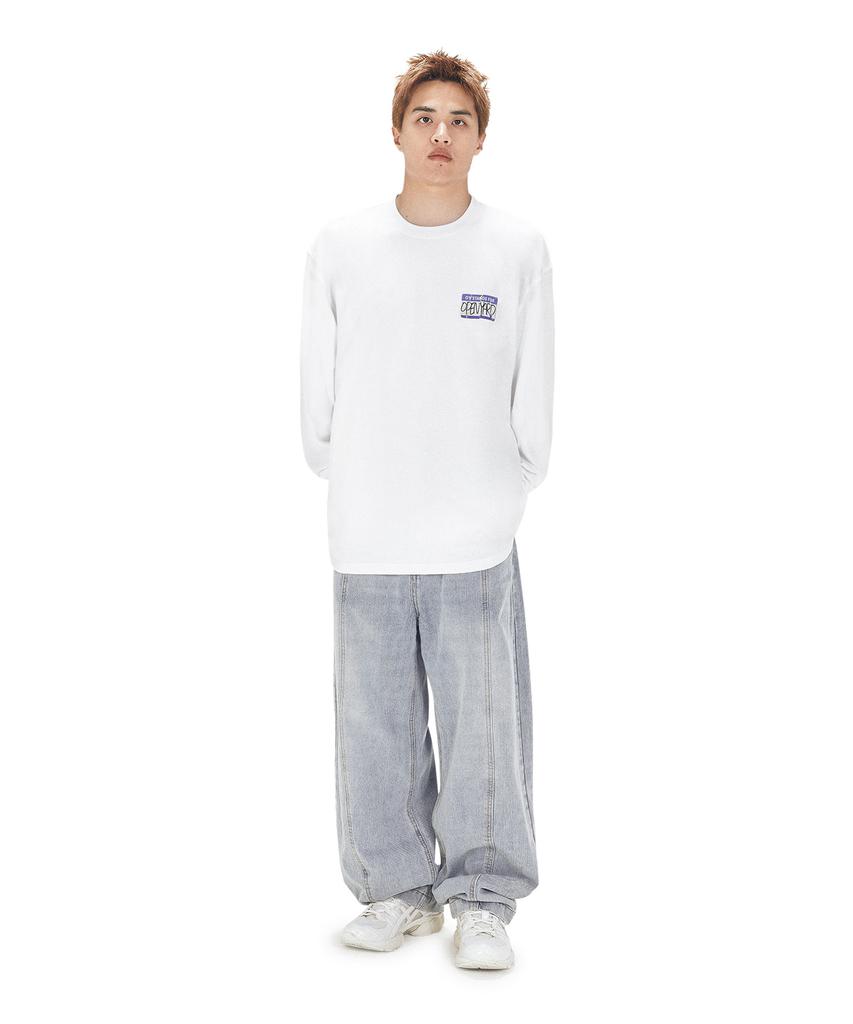 Opeunyadeu(Owai) Torn Name Tag Long Sleeve - White