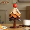 Foldable Christmas Tree Insulation Mat Set Wooden Kitchen Heat Resistant Pot Mat With Organizer Rack