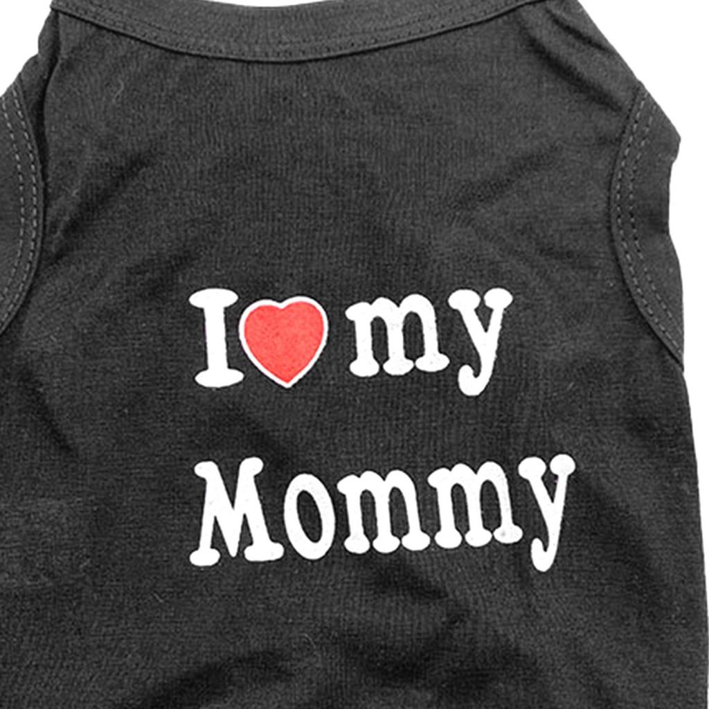 Hunde-Shirt, „I Love Mom“, Tank-Top mit Buchstaben-Aufdruck, Weste, Katze, Welpen, T-Shirts, Kleidung für kleine Hunde