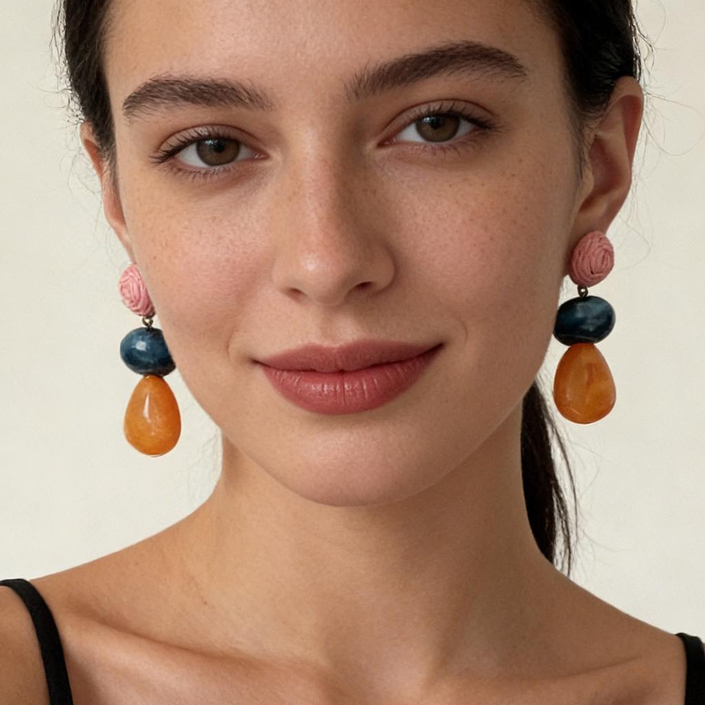 Koreans Design Niche Vintage Hars Geometrisch Raffia Bloem Elegante Minimalistische Hangende Oorbellen Voor Vrouwen Mode Sieraden