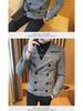 Men's 2022 Korean Style Plaid Woolen Short Coat - Trendy & Handsome for Autumn/Winter