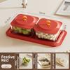 Wood Grain Snack Storage Box with Tray & Lid 2/4 Jars Coffee Table Dessert Plate Square Dustproof Nuts Candy Fruits Organizer