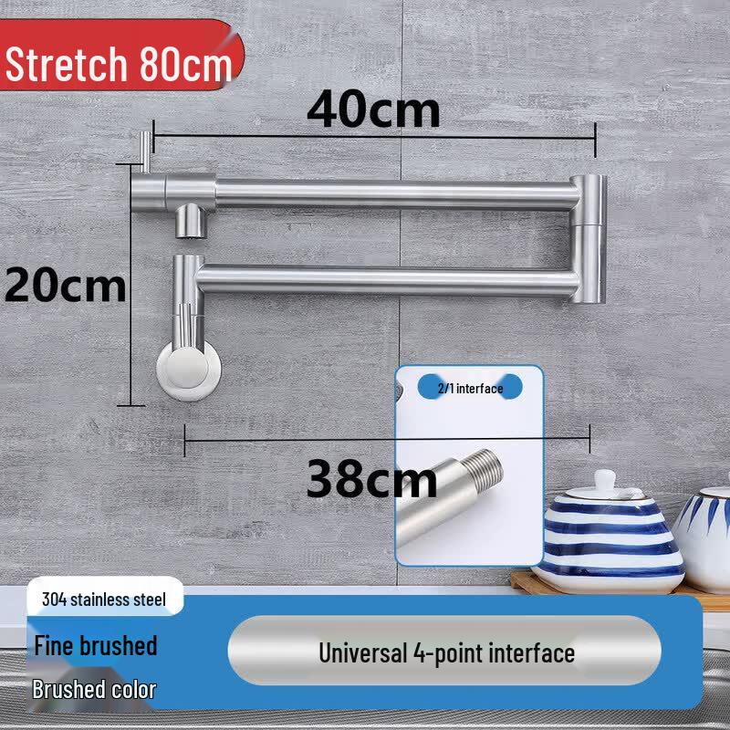 Tai Ju Fu Brushed Stainless Steel Ret retractable Folding Kitchen Faucet