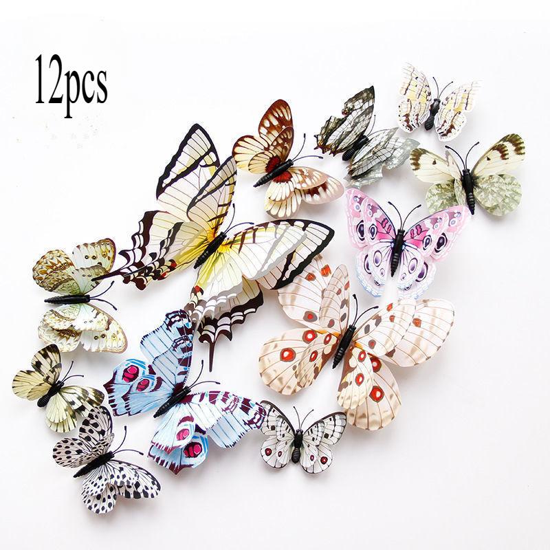 

Черно-белые 3D-наклейки на стену с бабочками, свадебные украшения, спальня, гостиная, домашний декор, наклейки с бабочками, наклейки