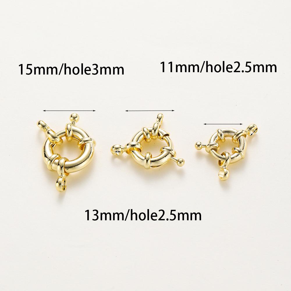 1-4Pcs 14K 18K Real Gold Plated Sailor Clasps Bracelet Charm End Connector Spring Clasp For Diy Jewelry Making Necklace Findings