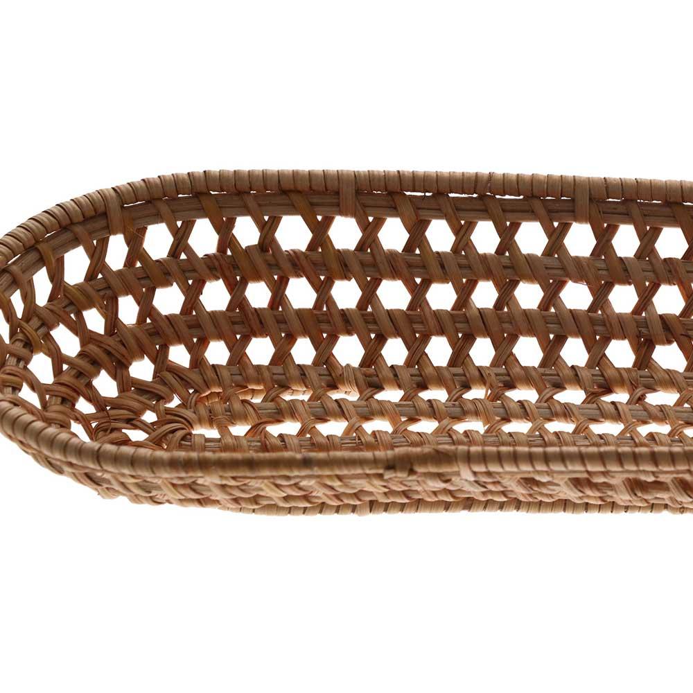 S/L Fruit Food Breakfast Hand-Woven Bread Storage Basket Rattan Tray Storage Tray Wicker Basket