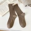 Female Spring and Autumn Solid Color Lace In The Tube Pile Pile Cotton Socks