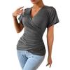 2024 European-American Deep V Knitted Pleated Slimming Top