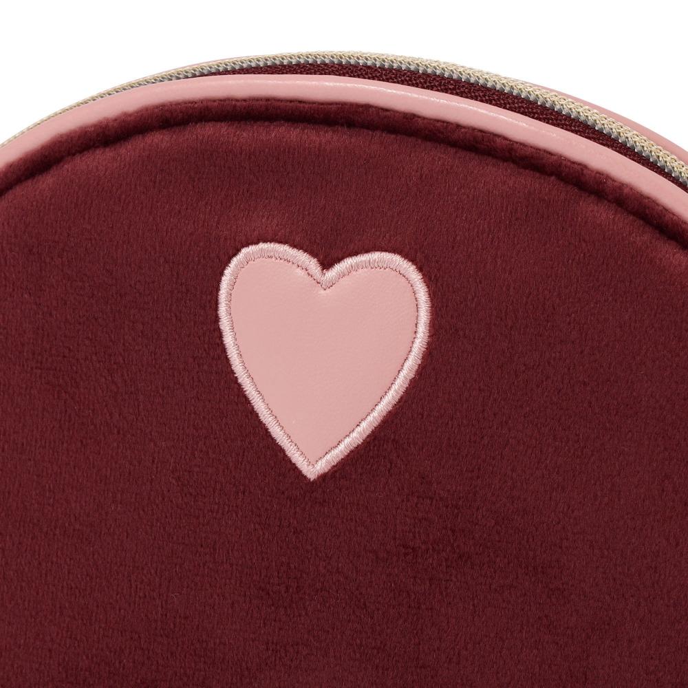 Franc Franc Japan Heart Patch Velour Pouch S Brown