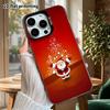 Phone Case: 2D Flat Design Suitable for iPhone 18 17 16 15 14 13Pro In Rainbow Silver, Couple Style, Red-orange Gradient Background, Christmas and Hal