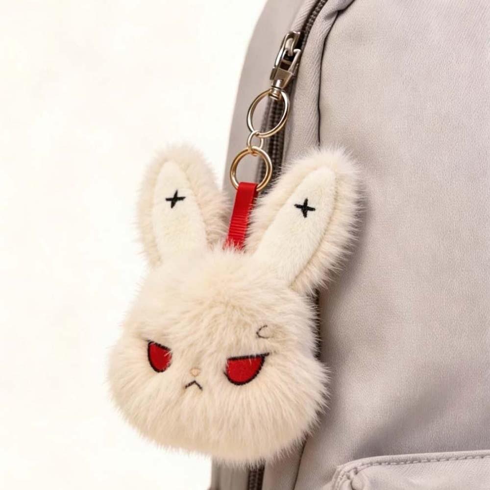 Fluffy Gothic Rabbit Compact Stitched Bunny Bag Pendant Halloween Plushie Party Favors
