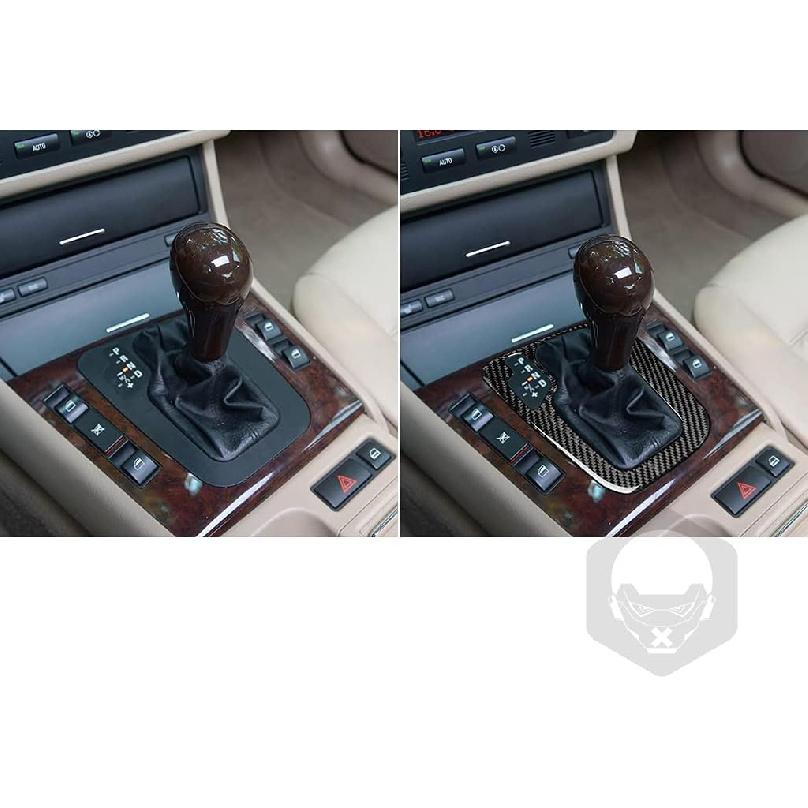 Auto Inner Decal Center Console Gear Shift Box Frame Panel Real Carbon Fiber Sticker Compatible with 3 Series E46 1998-2005 Car Interior Trim