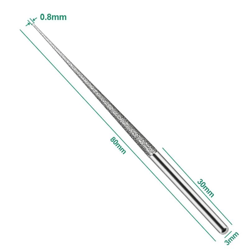 3MM Grinding Rods Mini Diamond Drill Grinding Head Milling Cutter Needle Engraving Carving Polishing Glass Jade Stone Drill Bit