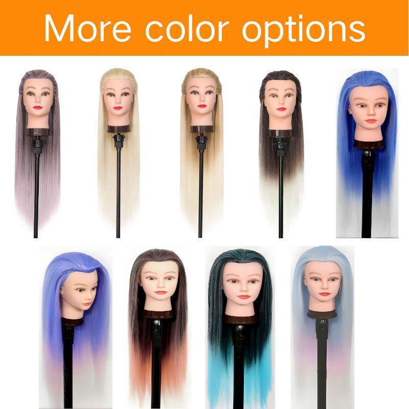 High Temperature Fiber Wig Mannequin Head for Hairdressing and Haircutting Training