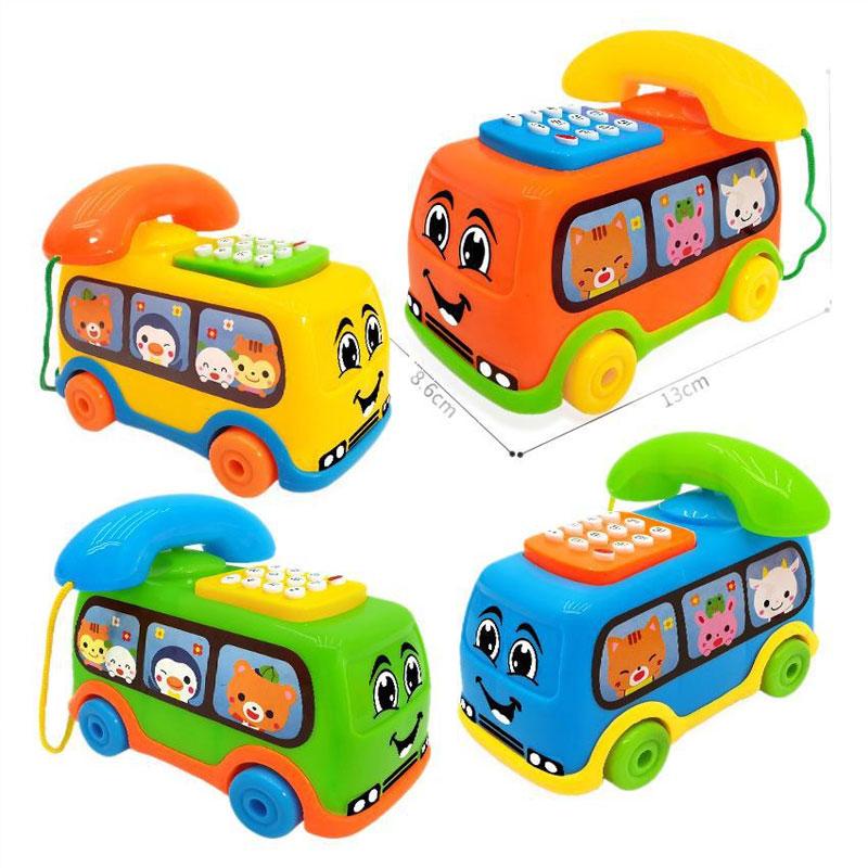 

Детский Телефонный Автобус Машина Монтессори Образовательная Игрушка Для Малышей Старше 1 Года Клавиатура Улучшение Интеллекта Машинки