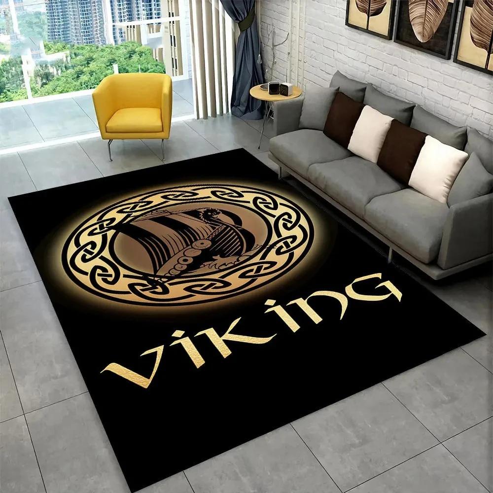 Nordic Viking Mythology Odin Valhalla Carpet Rug for Home Living Room Bedroom Sofa Doormat Decor,kid Area Rug Non-slip Floor Mat