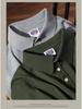Men's Italian Khaki Knitted Polo Shirt - American Retro Short-Sleeved Cotton Tee for Summer