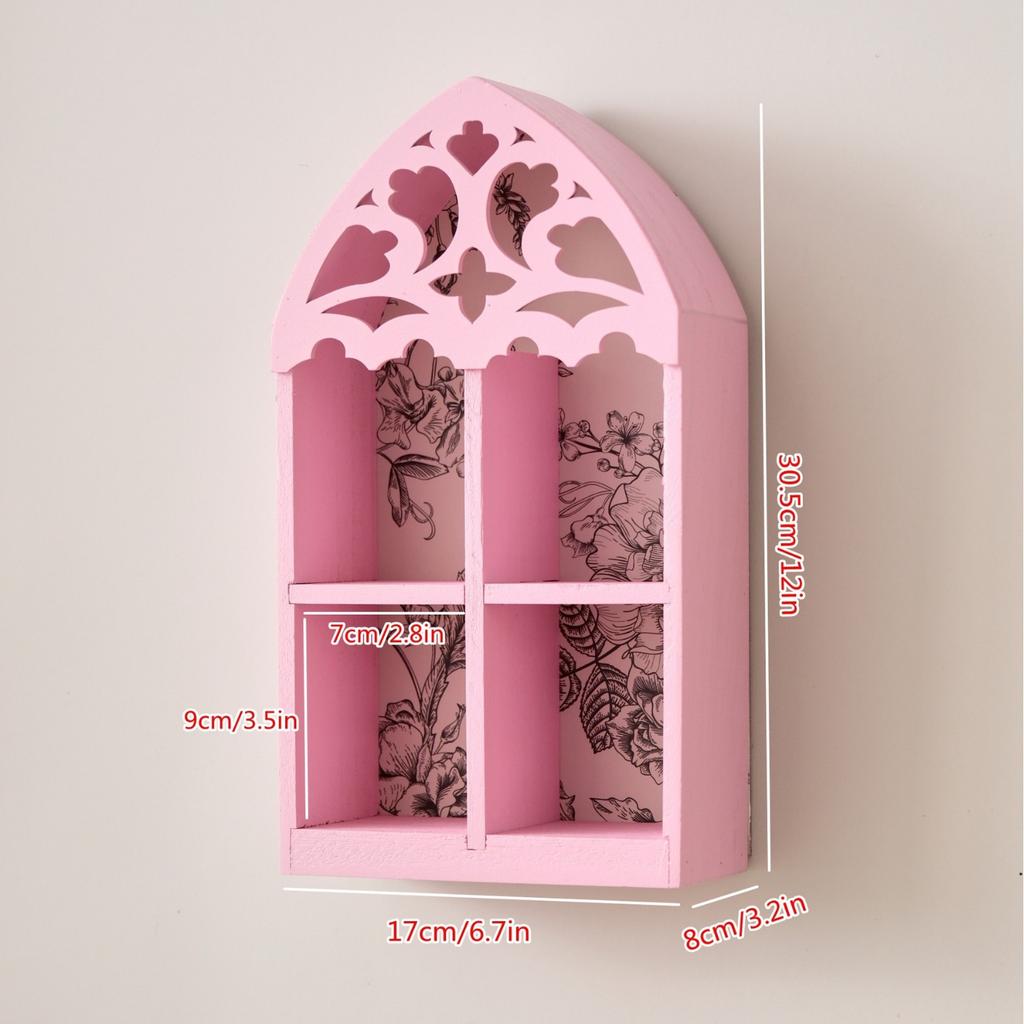 Multifunctioneel Opbergkastje Houten Wandmontage Opbergrek Uitgesneden Parfum Display Frame Toepasbaar Kantoor Slaapkamer Studeerkamer