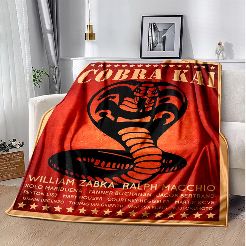 Cobra Kai Flannel Blanket Soft Warm All-Season Throw, Design for Camping, Car Travel, Hiking Sofa, Bed, Office Perfect Gift for Parties
