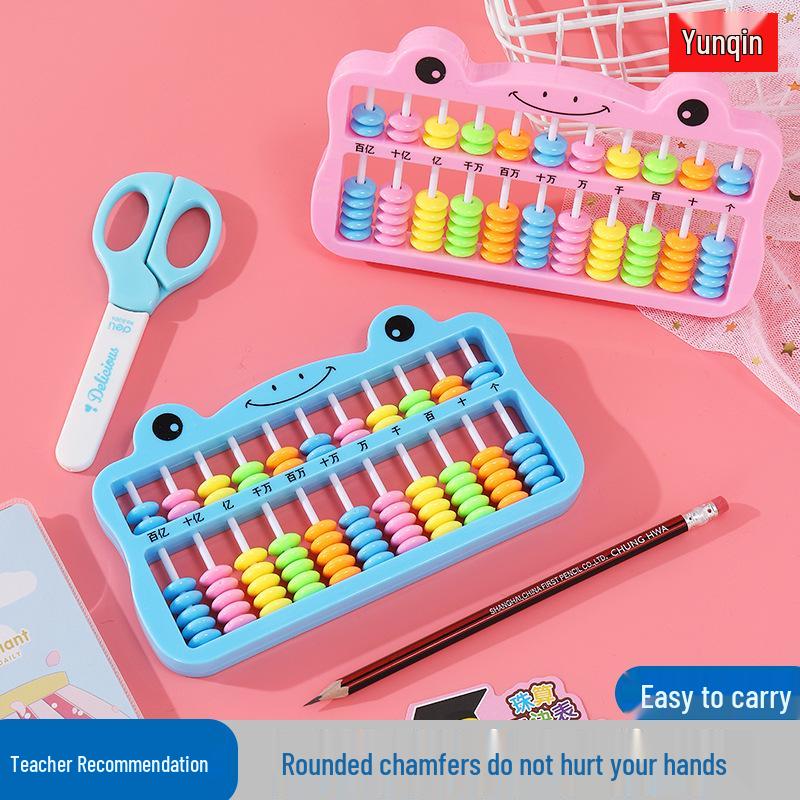 Children's Cartoon Abacus: 11 Rods, 7 Beads, Colorful Math Teaching Aid for Elementary Students
