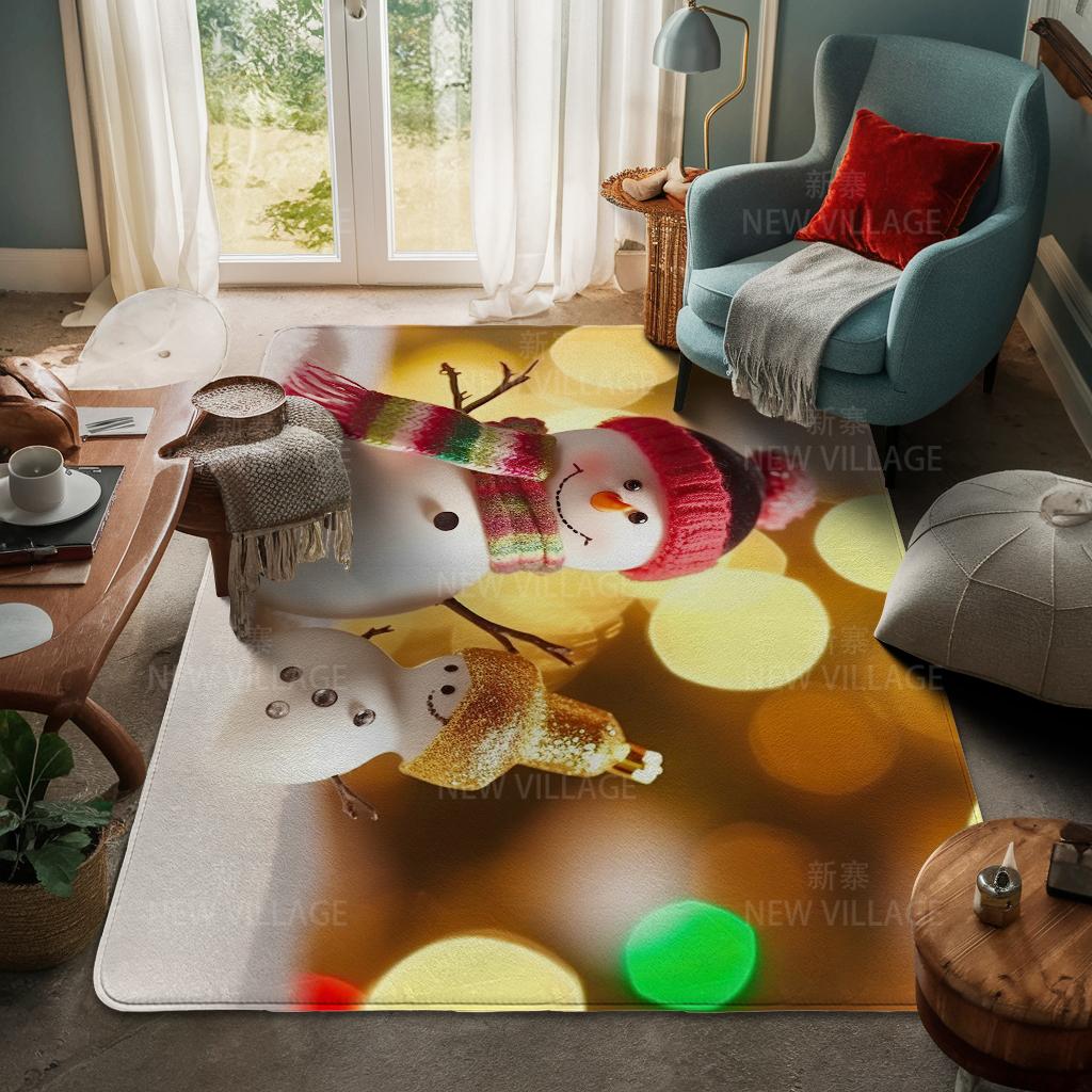 House Entrance Carpet Home Door Mat Living Room Bath Foot Bathroom Non-slip Water Absorption Rugs Bath Merry Christmas Winter