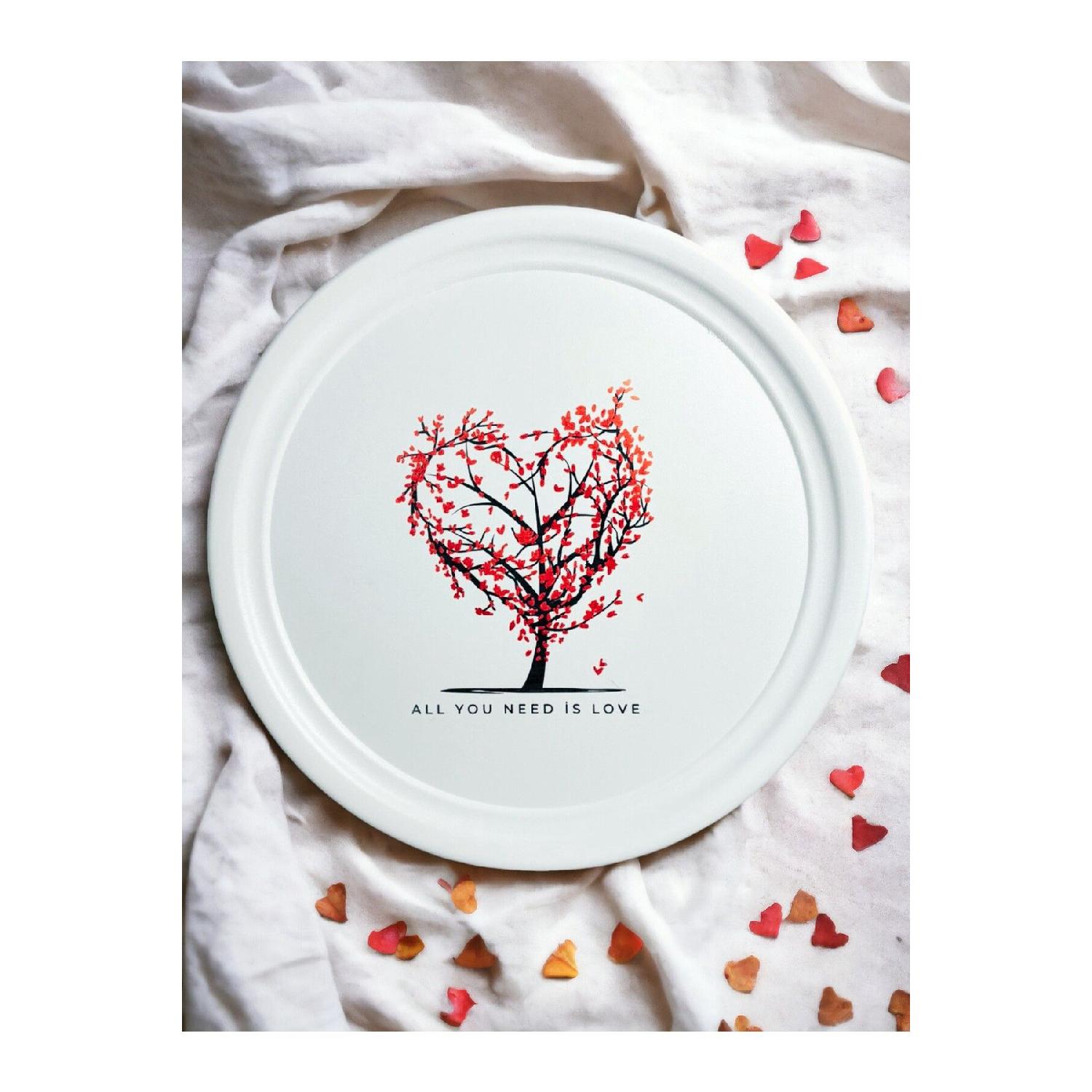 

37 Cm Handleless Metal Tray Tea Tray Presentation Tray Love Tree
