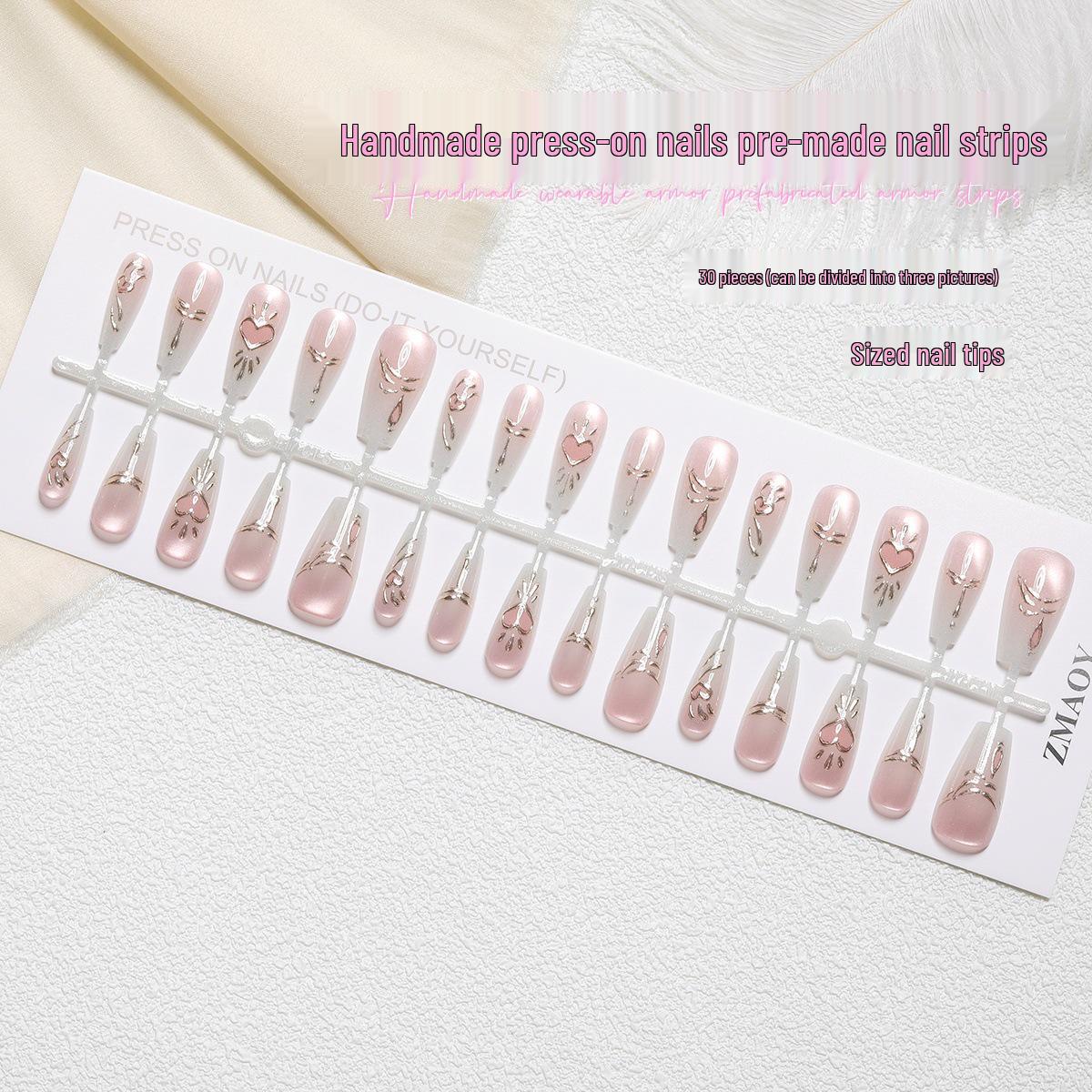 

Cupid Princess Gradient Cat Eye Heart Nail Art Set - 30 Pieces