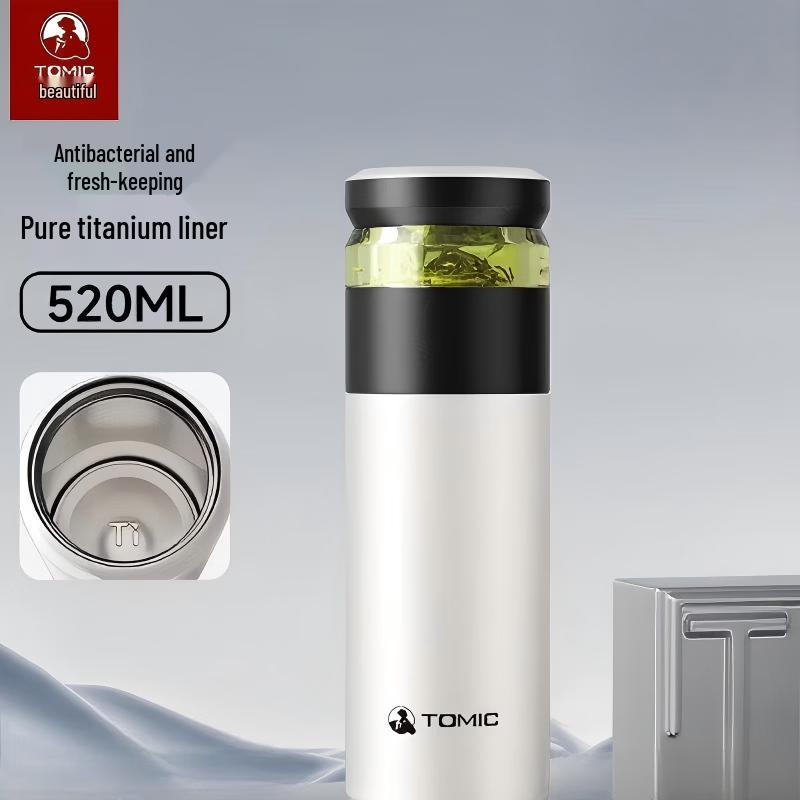 TOMIC Pure Titanium Tea Infuser Thermos Bottle 520ml