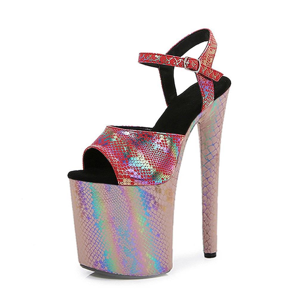 20Cm Symphony Snake Sandals Hate the sky high large size super high heel sexy shoes pink nightclub catwalk dancing shoes