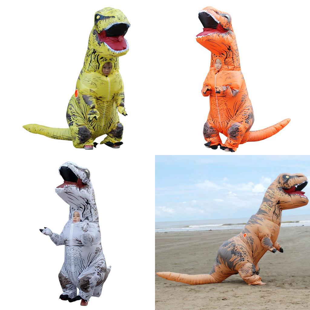 Fantasia Inflável de Dinossauro T-rex Impermeável e Durável para Crianças para Festas
