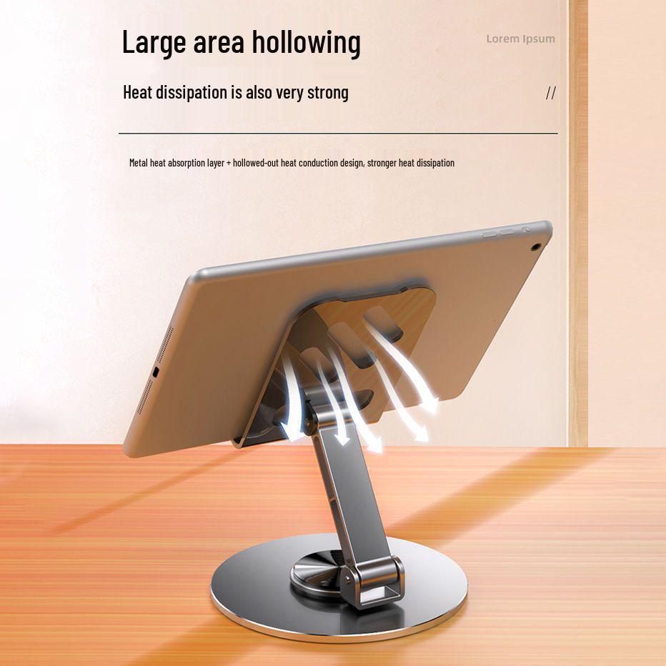 360° Rotating All-Metal Phone & Tablet Holder, Foldable and Ideal for Viewing and Streaming