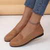 European and American Flat Knit Low-Top Slip-On Shoes - Women's Plus Size Lazy Work Style