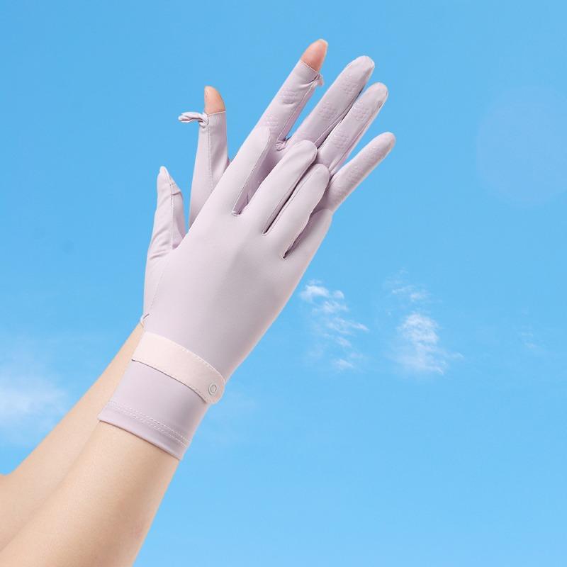 Sunscreen gloves Summer ice silk women's outdoor sports ice feeling thin breathable non-slip riding flip touch screen gloves