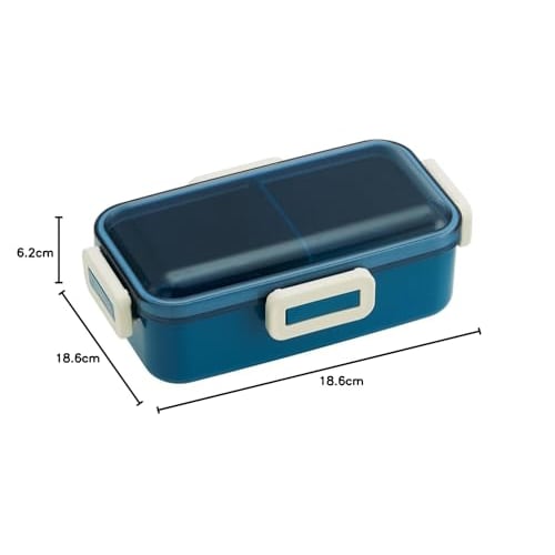 Skater Soft Dome-Shaped Bento Box with Lid, 530ml, Retro French Navy, Made in Japan, PFLB6