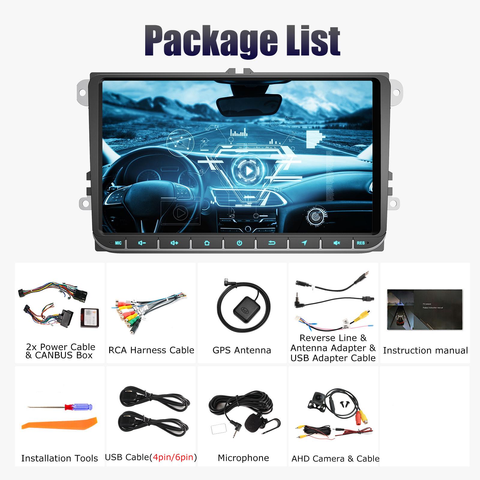 Android 14 Автомобильное радио Беспроводной Carplay для Volkswagen Passat Skoda Octavia golf 5 6 Touran Автомобильный мультимедийный проигрыватель GPS WiFi