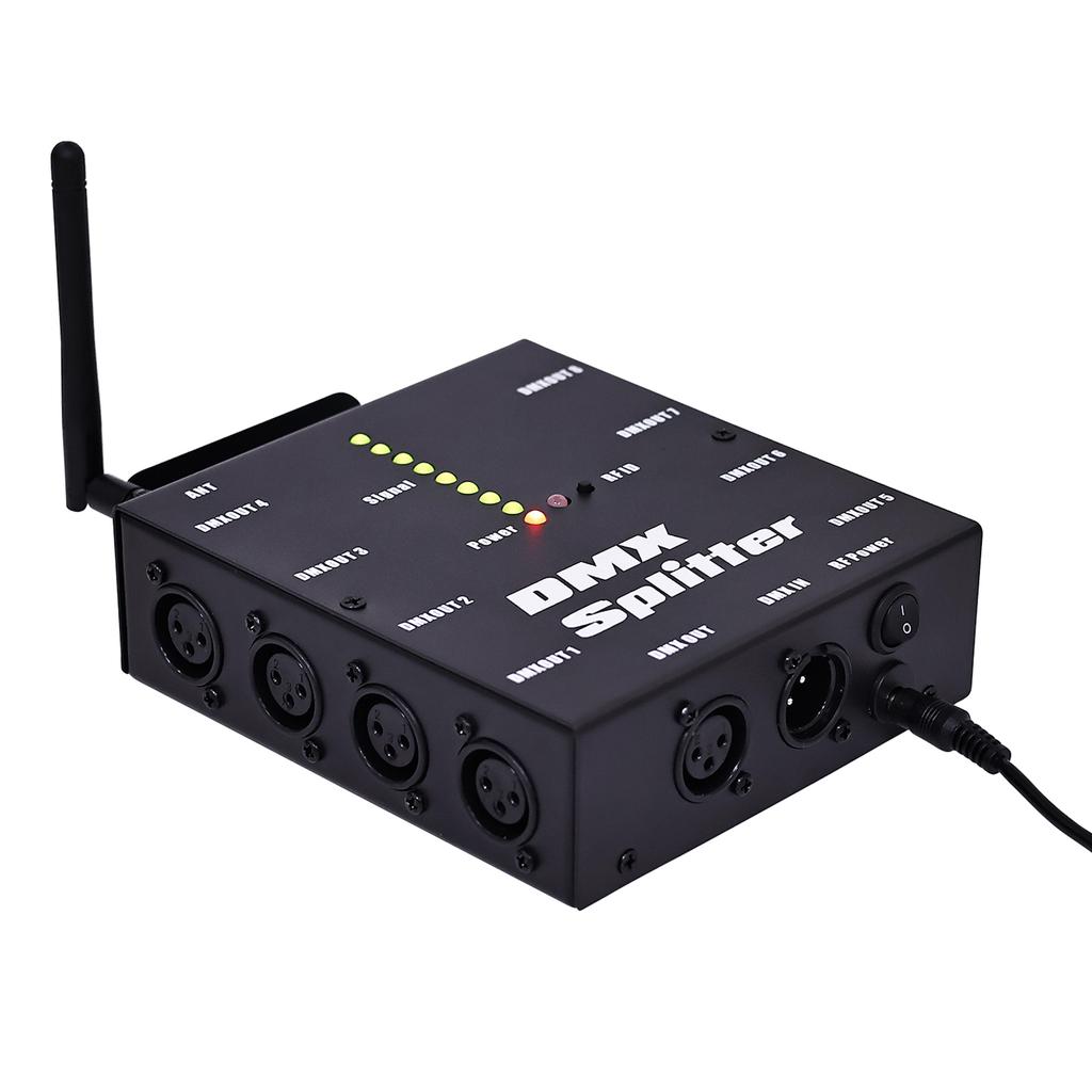 DMX512 Trådlös Belysningssignal Förstärkare Fördelare Signalavkodare 8-kanals Signalutgång Kan vara