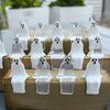 20pcs Sitting Pose Halloween Ghost Decoration Cute Transparent Joy Garden Ghost Ornament Creative Mini Ghost Statue Decorations