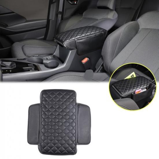 Black Leather Car Armrest Box Cover Handrest Trim For Subaru Crosstrek -2024