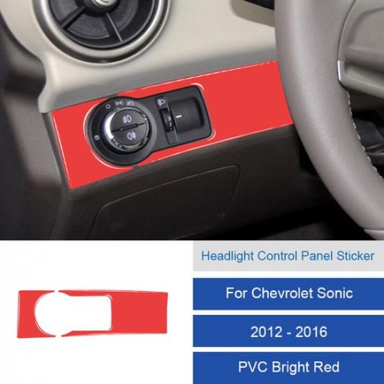 2Pcs Carbon Fiber Headlight Switch Panel Cover Trim For Chevrolet Sonic 2012-16
