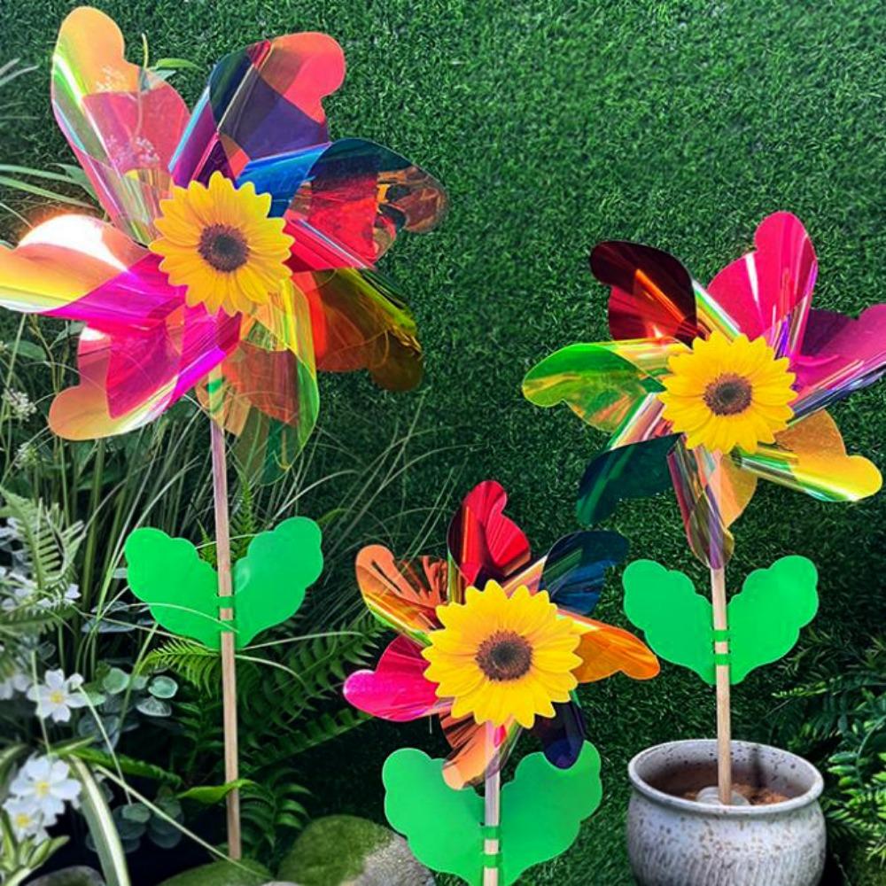 21/29/37cm Sunflower Windmill Multistyles Colorful Windmill Outdoor Party Picnic Decor