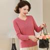 Paster Women's Embroidered Round Neck Long Sleeve T-Shirt
