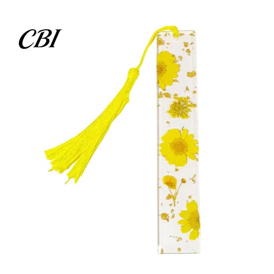 Unique Gift for Friends Dried Flower Resin Bookmarks with Tassels, Double-Sided Magnetic Durable Page Markers Book Lovers Friends, Pretty and Increase